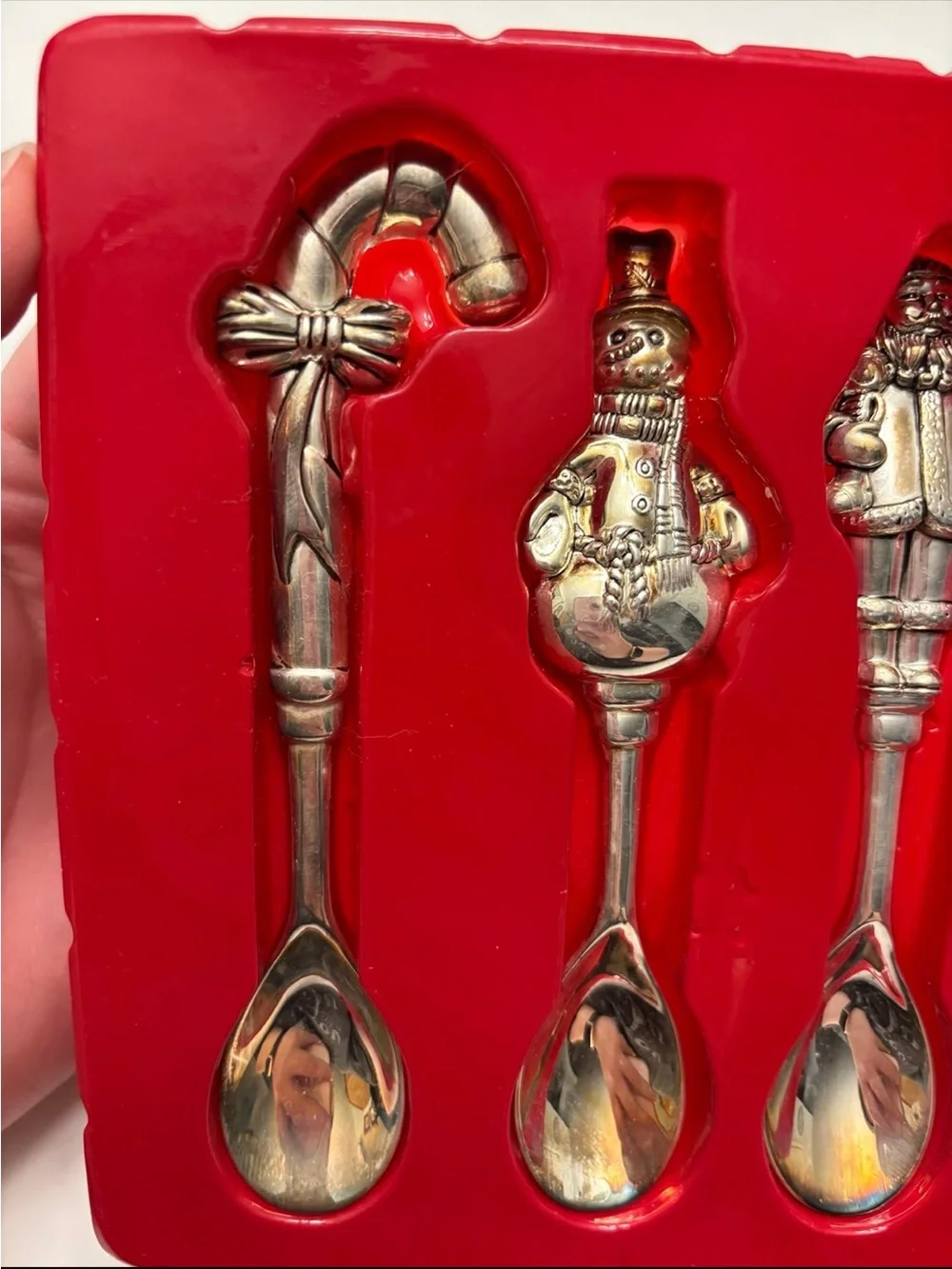 vintage Wallace Silversmiths Christmas Demitasse Spoon Set
